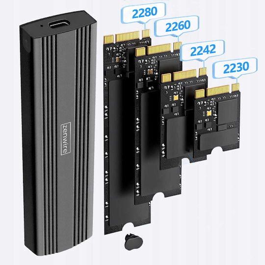 Ssd Gehäuse Adapter M.2 Nvme Pcie Usb-c Laufwerksleser M.2 2230 2242 2260 2280 Laufwerksgehäuse Zenwire Bs-m6n