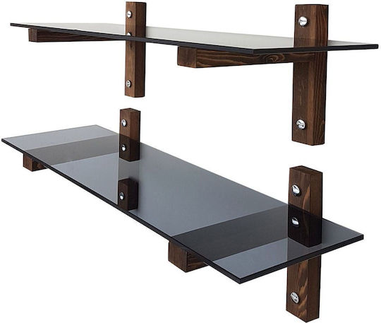 Shelves Wall 2pcs 85x25x25cm Fume-walnut Shelves Wall 2pcs 85x25x25cm Fume-walnut