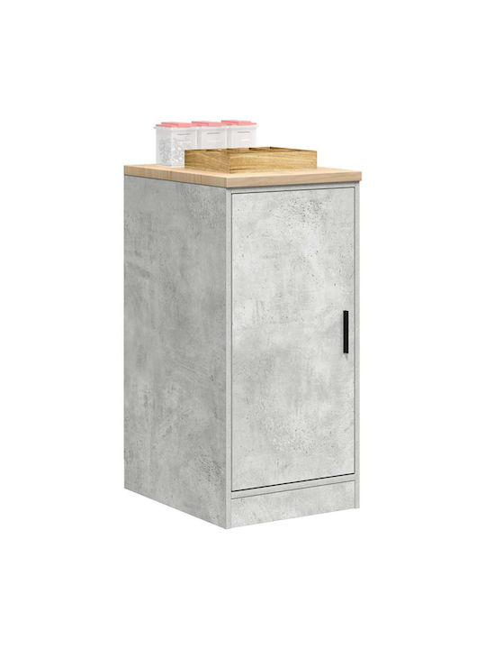 Living Room Display Cabinet Made of Solid Wood Gray 40x51x85cm