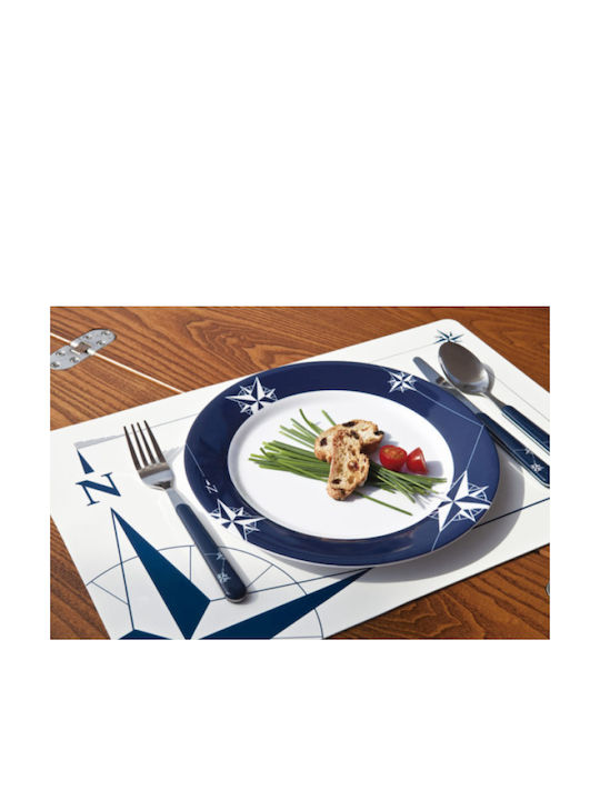 Marine Business Northwind Serving Plate Shallow Melamine Blue 6 Pieces