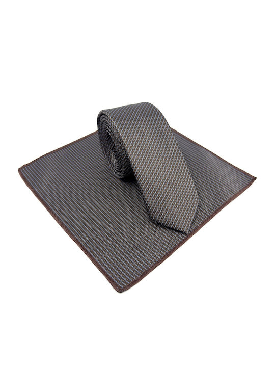 Life Style Butiken Set of Men's Printed Ties in Brown Colour