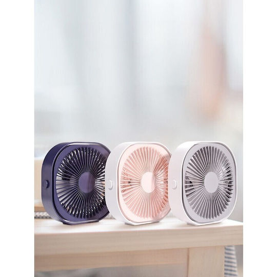 Ventilator Mini Usb De Birou Alista Home Rotire 360 Grade 3 Viteze 1500 Ma 13.5 X 12.8 Albastru