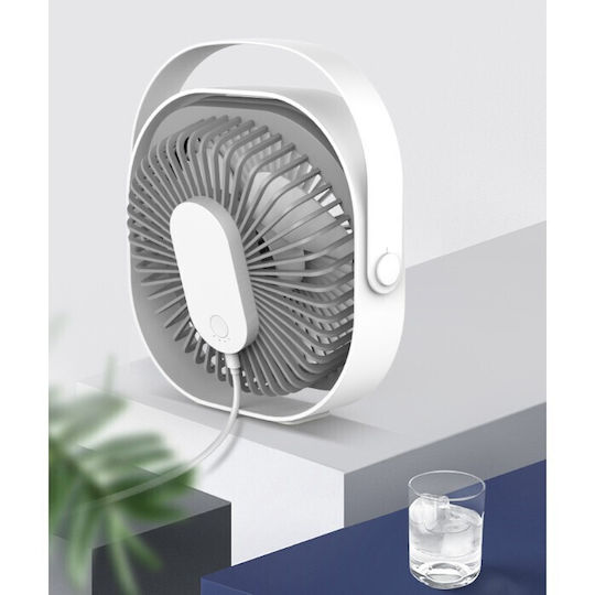 Mini Ventilator De Birou USB Alista Home Rotire 360 De Grade 3 Viteze 1500 Ma 13.5 X 12.8 Alb