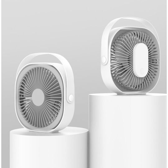 Mini Ventilator De Birou USB Alista Home Rotire 360 De Grade 3 Viteze 1500 Ma 13.5 X 12.8 Alb