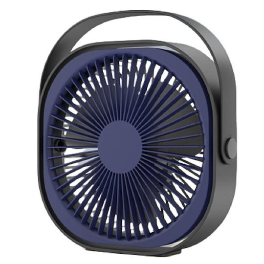 Mini Ventilator De Birou Usb Alista Home Rotire 360 De Grade 3 Viteze 4000 Ma 13.5 X 12.8 Albastru