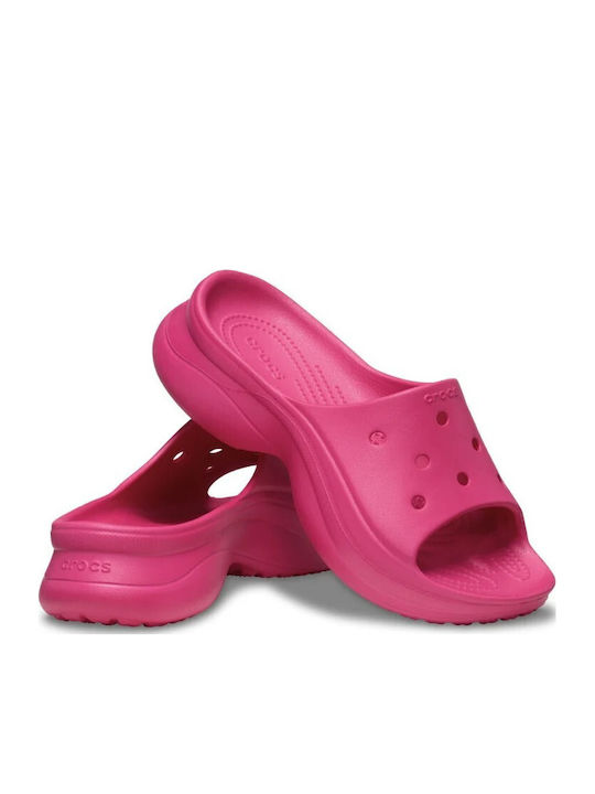 Classic Slides with Platform in Fuchsia Colour