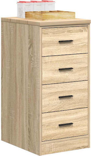 Living Room Display Cabinet Made of Solid Wood Natural 40x51x85cm
