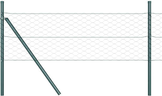 vidaXL Сет Стоманена Мрежа Зелен 1x25m