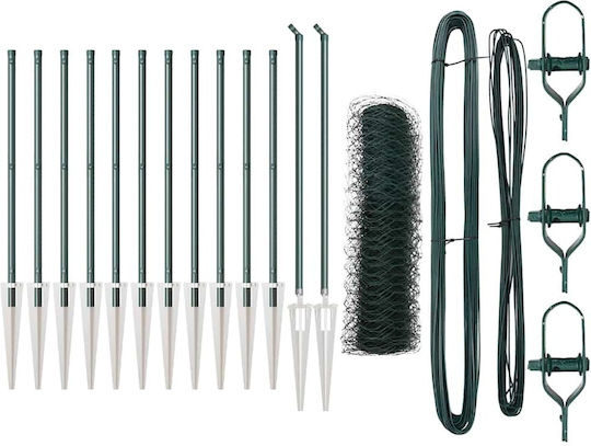 vidaXL Wire Fencing Set Green 0.5x25m