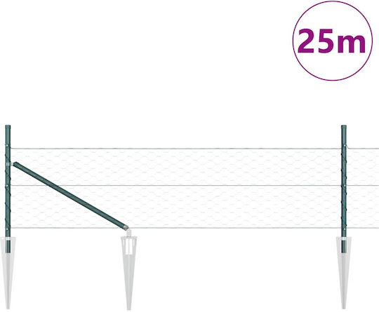 vidaXL Wire Fencing Set Green 0.5x25m