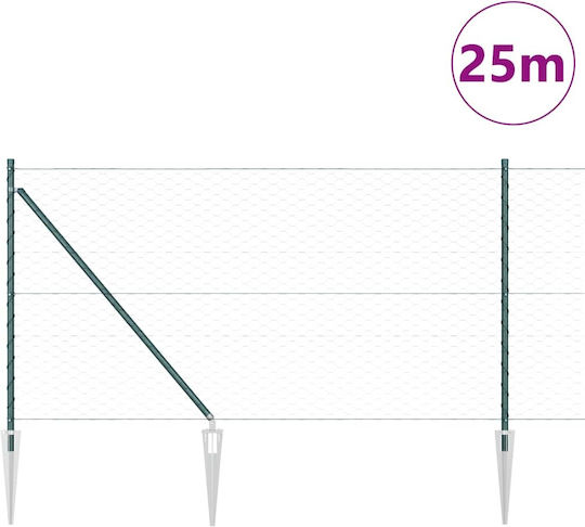vidaXL Plasă de Sârmă Set Verde 1x25m