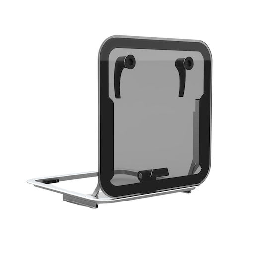 Ultra-Low Profile Hatch Grey Acrylic Silver Frame Hinge Flush Spindle