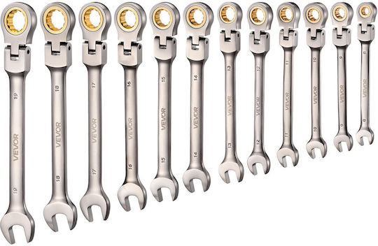 Vevor Set German Polygon Ratchet Ring 12 Pieces