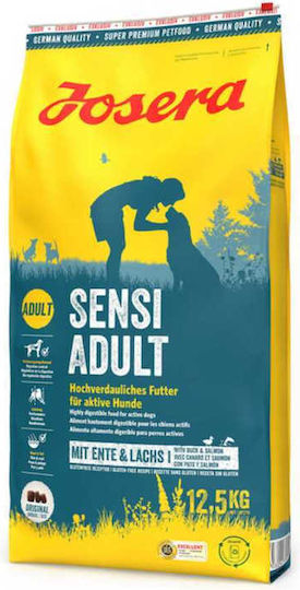 Josera Sensi Adult 12.5kg Ξηρά Τροφή χωρίς Σιτηρά & Γλουτένη για Ενήλικους Σκύλους με Πάπια, Κρέας, Τόνο, Σολομό, Πουλερικά, Πατάτες και Ρύζι