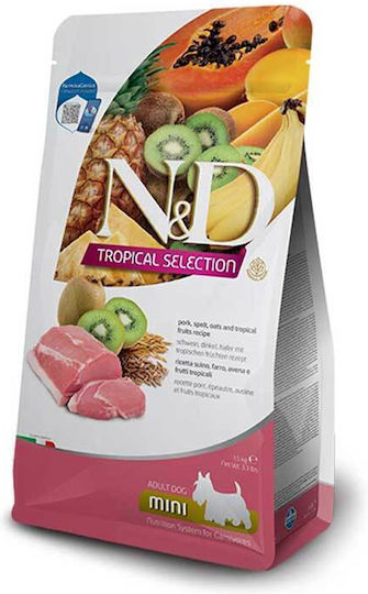 Farmina N&D Dog Tropical Selection 1.5kg Trockenfutter für erwachsene Hunde kleiner Rassen mit Schweinefleisch