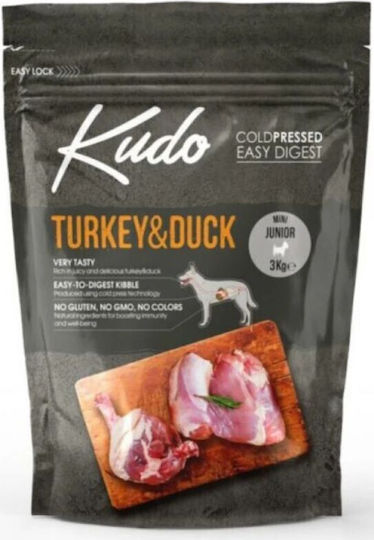 Kudo Turkey & Duck Mini Junior 3kg Dry Food for Small Breed Puppies with Turkey and Duck