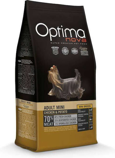 Optimanova Adult Mini 8kg Ξηρά Τροφή χωρίς Σιτηρά για Ενήλικους Σκύλους Μικρόσωμων Φυλών με Κοτόπουλο και Πατάτες
