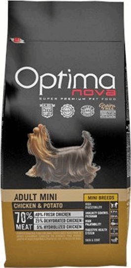 Optimanova Adult Mini 8kg Ξηρά Τροφή χωρίς Σιτηρά για Ενήλικους Σκύλους Μικρόσωμων Φυλών με Κοτόπουλο και Πατάτες