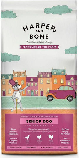 Harper and Bone Flavours of the Farm 2kg Dry Food Diet for Senior Small Breed Dogs with Turkey, Chicken, Vegetables and Duck
