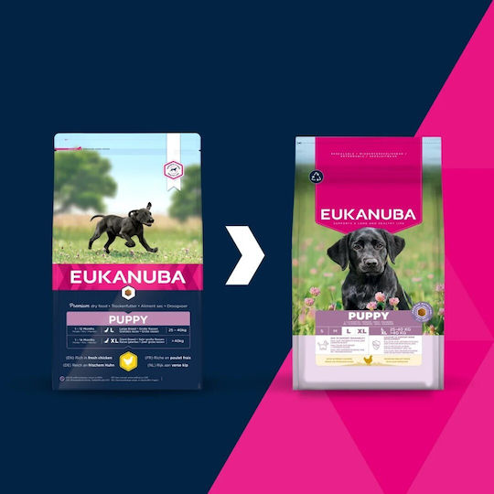 Eukanuba 15kg Dry Food for Large Breed Puppies with Chicken