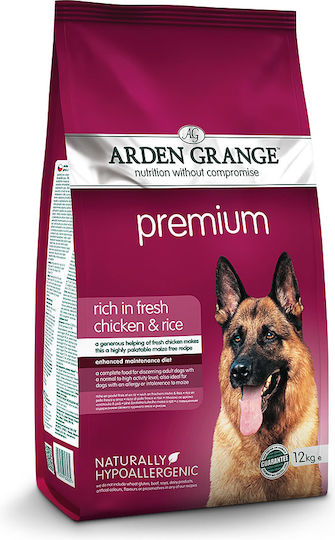 Arden Grange Premium 12kg Ξηρά Τροφή για Ενήλικους Σκύλους με Ρύζι και Κοτόπουλο