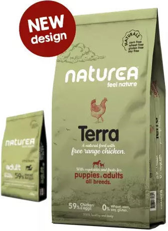 Naturea Naturals Terra 2kg Trockenfutter ohne Gluten für erwachsene Hunde mit Huhn