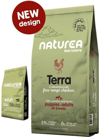 Naturea Naturals Terra 2kg Trockenfutter ohne Gluten für erwachsene Hunde mit Huhn
