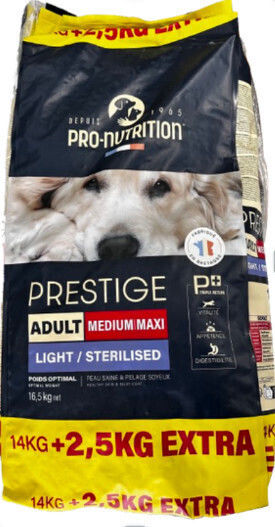 Flatazor Sterilized 16.5kg Dry Dog Food Light For Adult Neutered Dogs With Chicken Meat And Poultry