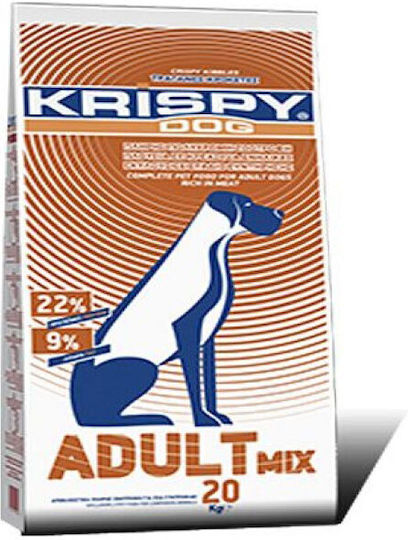Krispy Adult Mix 20kg Ξηρά Τροφή για Ενήλικους Σκύλους με Κρέας