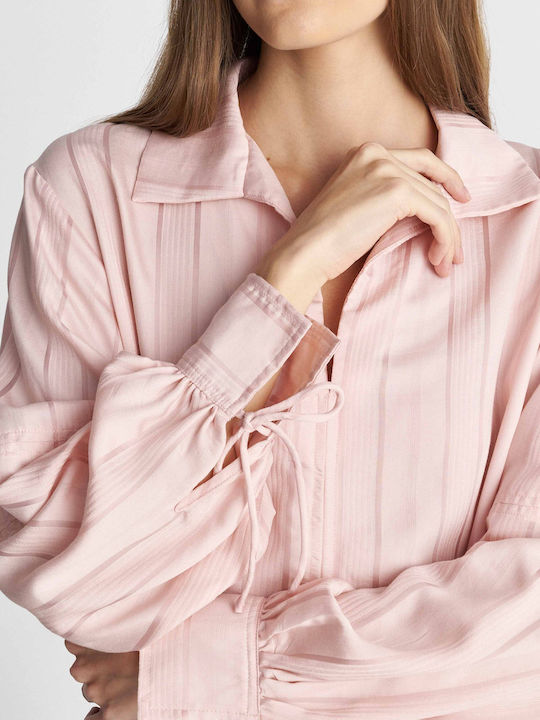Long Sleeve Striped Pink Tunic