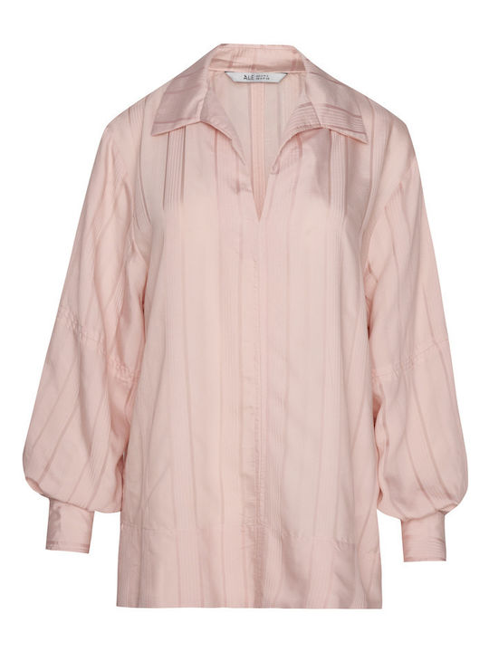 Long Sleeve Striped Pink Tunic