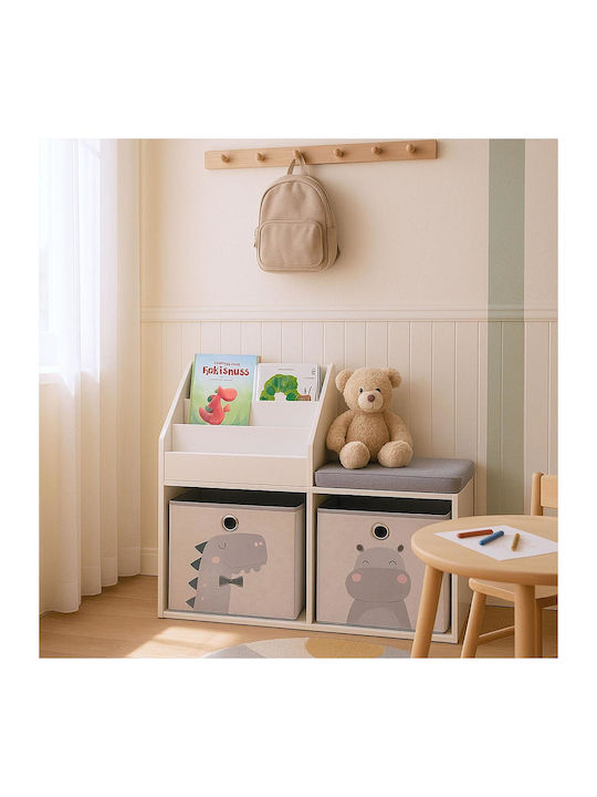 Floor Bookcase Wooden White 72x79x31cm