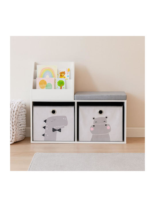 Floor Bookcase Wooden White 72x79x31cm