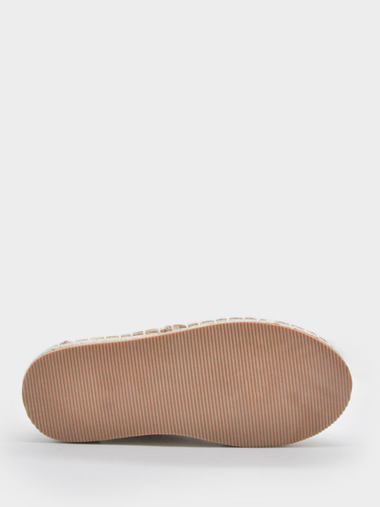 Kids Espadrilles with Hoop & Loop Closure Beige