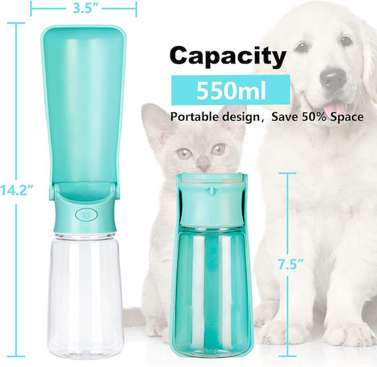 Kunststoff Flasche Futter & Wasser für Hund & Katze 350ml in Blau Farbe