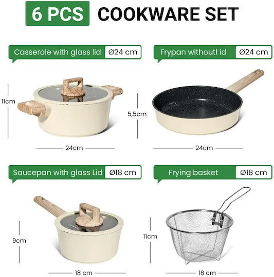 Just Perfecto Set Vase de Gătit cu Strat de Piatră 3 Piese