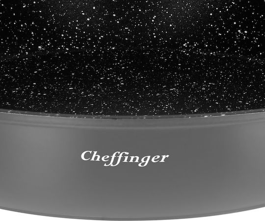 Cheffinger 3-piece Pan Set 20 24 28cm Marble Coated Silicone Handle Dark Grey