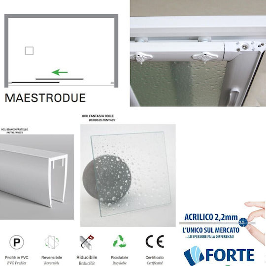 Καμπίνα Ντουζιέρας με Συρόμενη Πόρτα 100x185cm Καμπίνα Ντουζιέρας με Συρόμενη Πόρτα 100x185cm