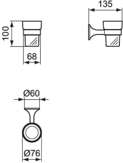 Ideal Standard Επιτοίχια Ποτηροθήκη Λευκή 8014140514305