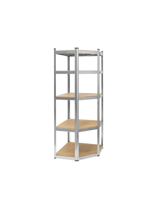 Ъглови Етажерки Сребристи 5 Броя 180x40x70см