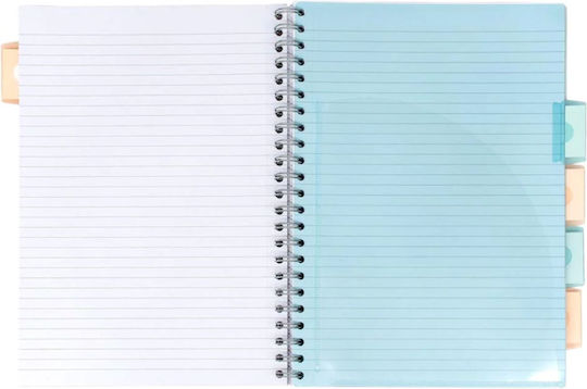 Pukka Pad Spiral Ruled Notebook A4 200 Paper Sheets 5 Subjects Light Blue