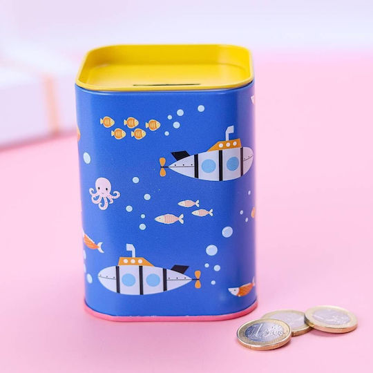 Pencilia Kids Metallic Money Box Blue 10.5×7.5cm Pencilia Kids Metallic Money Box Blue 10.5×7.5cm