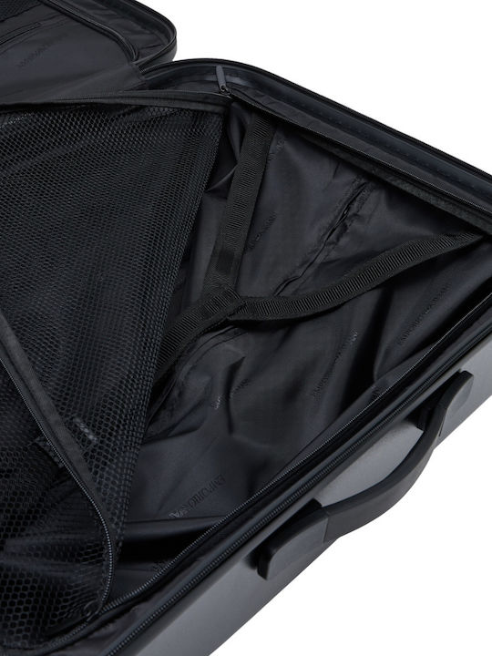 Emporio Armani Black Travel Suitcase With 4 Wheels