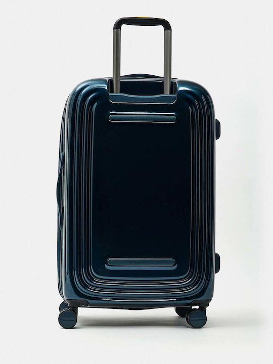 Mandarina Duck Logoduck Medium Blue Metallic Travel Suitcase with 4 Wheels Height 69cm