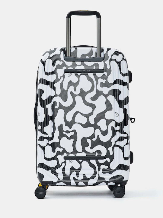Mandarina Duck Logoduck Medium Suitcase Travel White/Black with 4 Wheels Height 69cm