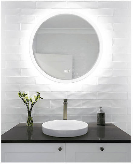 H2O Στρογγυλός Καθρέπτης Μπάνιου Led 70x70cm
