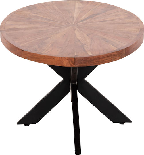Oval Zentral Kaffeetisch Montana aus Massivholz Beige M120xT61xH45cm