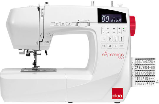 Elna Mașină de Cusut Profesională 570 Experience Albă