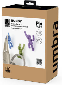 Umbra Polyresin Blue Wall Hanger 7.6x16.5x7.6cm 3 Pieces