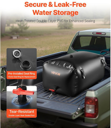 Vevor Plastic Water / Petroleum Cylindrical Vertical Storage Tank 240lt Black